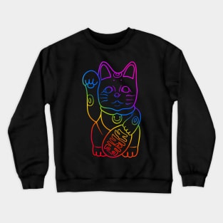 Lucky Cat. - Rainbow Crewneck Sweatshirt